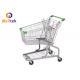Steel Grocery Mall German Style Trolley , Metal Shopping Cart With Seat Wheels