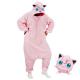 Unisex Flannel Romper Animal One Piece Pajamas With Hood And Button