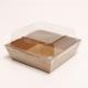 Food Bakery Packaging Box Lidded Kraft Paper Cake Container With Plastic Cover