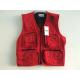 vest, photography vest, mens vest 005 in T/C 65/35 fabric, red color, fishing vest, casual vest