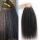 Kinky Straight Prebonded Hair Extensions Natural Black 14 inch