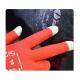 Touch Screen Three Fingers Red 15 Gauge Nylon Spandex Gloves For Daily Housework