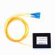 Yellow 2 Way Optical Splitter For FTTH Network 1260-1650nm Wavelength