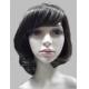 OEM Black Wavy Petite Hair Synthetic Full Lace Wigs With Bangs 140g / Piece