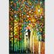 Handmade knife art painting on Canvas Colourful Night View for Wall Decoration