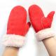 New Fashion Wholesale Hand Sewing Spanish Merino Shearling Sheep Skin Mitten Double Face Lamb fur Leather Winter Gloves