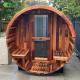 Outdoor Wood Barrel Sauna Room Solid Wooden Sauna For Garden Use