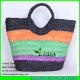 LDYP-005 striped colored tote bag cornhusk straw hobo beach bags