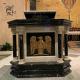 Black Marble Pope Pulpit Table Natural Stone Religious Church Altar Podium Western Style Divine