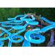 Bright Blue Fiberglass Open Spiral Slide Adult Swimming Pool Equipment