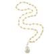 Transparent Square Yellow Round Beads Multi Color Necklace With Shell Charm