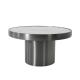 Round White Marble And Metal Accent Table Stainless Steel Base