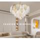 E14 Electroplating Crystal Glass Chandelier With Glass Leaves