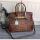 30cm 35cm high quality brown women crocodile grain leather handags fashion designer handbags L-RB 34