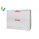 0.8mm Two Drawers Office Lateral File Cabinets With Red Steel Handle