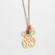 Touch Love 316 Stainless Steel Pendant Necklace Gold Color With Turquoise