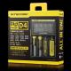 100% Original Nitecore D4 Battery Charger 12v LCD Intelligent Charger Li-ion 18650 14500 16340 26650 AAA AA Battery Char