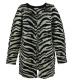 Zebra Striped Print Ladies Casual Cardigans Long Sleeve Sweater Gauge
