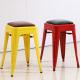 YLX-1113 Loft Simple Style Steel Tolix Mini Square Stool chair with Cushion