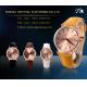 Rose golden case simple style wrist watch with mature color PU leather strap for office ladies