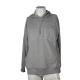 Long Sleeve Jacket With Sweatshirt Hood , Side Pocket Grey Hooded Jacket