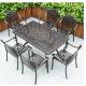 Cast Aluminum Outdoor Dining Set Table And Chairs Corrosion Resistant