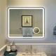 Rectangular Touch Screen Mirror 15mm Led Illuminated Bathroom Mirror