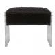 Black Modern Acrylic Genuine Leather Footstool Defaico Furniture