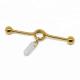 Fashion body piercing industrial barbell with milky white stone