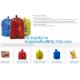 Colored medical waste bags biohazard garbage plastic bags on roll with warning logo, Flat top recycling colored biohazar