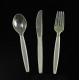 6.6''  disposable plastic PP knives forks and spoons set in clear lucite color
