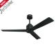Contemporary Black Solid Wood Ceiling Fan 52 With Remote Control