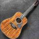 Custom 12 Strings Solid KOA Wood Top Guitar Ebony Fingerboard Real Abalone Shell Binding and Inlay Acoustic Electric Gui