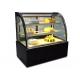 Bakery Shop Curved Glass Cake Display Freezer With 2 Shelves