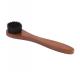 Solid Wood Small Round Head Brush 17cm Wooden Long Handle Shoe Brush