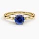 Sapphire Elle Solitaire RingSet with 6mm Premium Blue Round Sapphire
