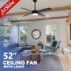 Simple Electric 3 Color LED Ceiling Fan with DC Motor Type DC and Remote Control
