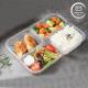 4 Compartment Disposable Plastic Bento Box Hotel & Restaurant Meal Prep and Takeout Containers