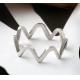 Wavy Shape Siver Color  Ring ECG Design Stainless Steel Ring