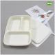 850ml 3-Coms Biodegradable Corn Starch Lunch Box ,Factory Price Food Container for street food and food to go Caterers