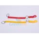 EVA Material Red Yellow Coil Keychain With Clip , Swivel Spring Stretchy Key Chains