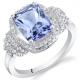 Natural 2 ct Cushion Cut Tanzanite Cocktail Ring in Sterling Silver  Engagement Ring In 18K White Gold