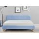 Fabric Upholstered Plywood Bed Frame Blue Colour Modern Fashion