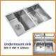 Stainless Steel Brushed Steel Undermount Sink , 16 Gauge 25 Inch Double Bowl Kitchen Sink
