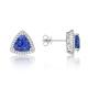 925 Sterling Silver Solitaire Blue Tanzanite Earrings Jewelry CZ Tiny Classic Trillion Cut Tanzanite Stud Earrings