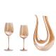 Clear Crystal Wine Glasses Mouth Blown Electroplated Amber Champagne Flutes