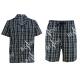 Anti Pilling Mens Luxury Sleepwear Woven Cotton Poplin Yarn Dyed Pajamas Shorts