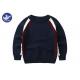 12GG Gauge Stylish Stripes Boys Cotton Sweater For Spring , Winter