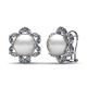 14K White Gold Jewelry & White Freshwater Cultured Pearl Marquise Earring