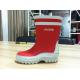 Red Nice Children Rubber Half Rain Boots With Slip Resistant , Waterproof